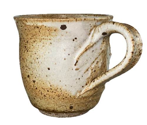 Tan & Brown Speckled Studio Art Pottery Mug, 3.25” H x 3” W, Signed BLAIR - Picture 2 of 9