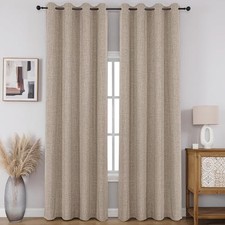 100 Blackout Window Curtains 90 inches 52"W x 90"L Pack of 2 Light Khaki.