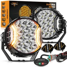 AUXBEAM 7" LED Side Shooter Work Light Bar Spotlights Driving Ditch Fog Pods DRL