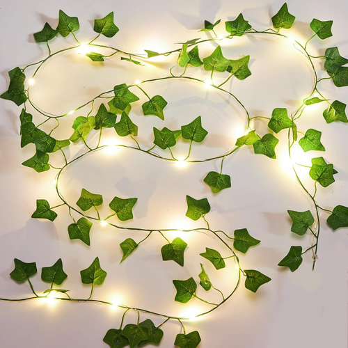 2 Pack 6.56 Ft Vines with Fairy Lights Battery Operated, 40 Leds Artificial Garl - Picture 9 of 12