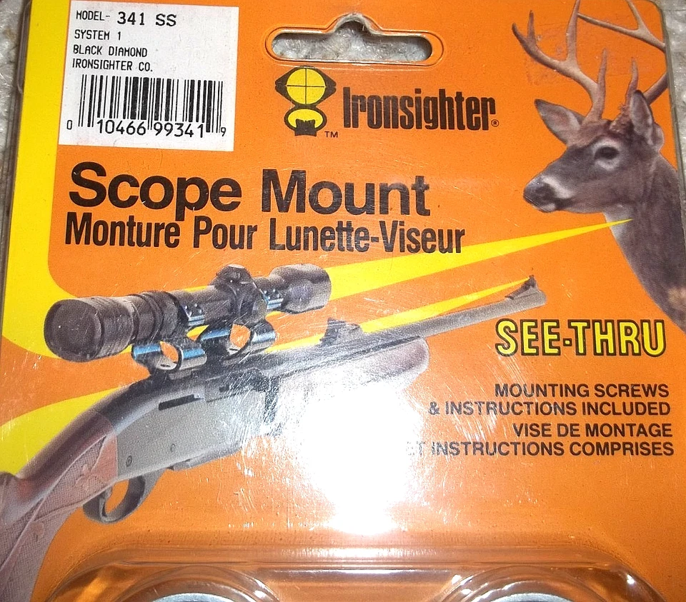 Ironsighter see-thru Scope rings Model  341 SS System 1 Black Diamond FREE SHIP - Image 2 of 4