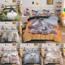 Cat Dog Kitten Quilt Duvet Cover Pillowcases Twin Full Queen King Bedding Set