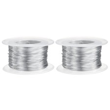 2pcs 20 Gauge Aluminum Craft Wire 0.8mm 98.5ft Bendable Metal Wire Bright Silver