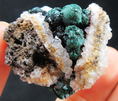 33g Malachit & Quarz Kristall Mineral Präparat, Kongo - Bild 5 von 7