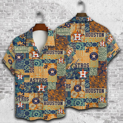 Houston Astros Patchwork Island Sommer Aloha Unisex Hawaiihemd - Bild 4 von 6