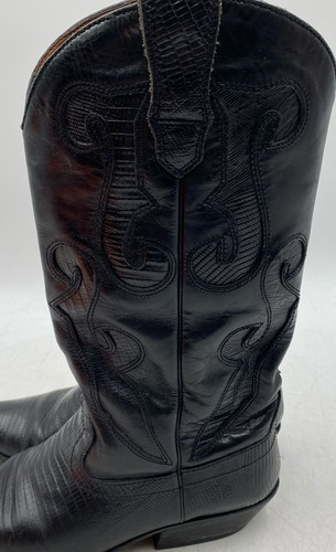 Nine West Womens Romnee Black Leather Mid Calf Pull-On Western Boots Size 8 - Picture 5 of 10