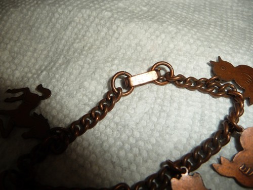 CHILDS ? COPPER TONE W DANGLE CHARMS 5'' LONG BRACELET #14/21 - Picture 5 of 7