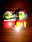(2)  SMALL TABLETOP GRINCH SNOW GLOBES 2 1/2" HIGH NEW