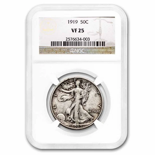 1919 Walking Liberty Half Dollar VF-25 NGC