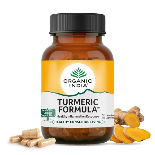 Organic India Turmeric Formula - 60 Capsules | Natural Anti-Inflammatory Support - Picture 1 of 11