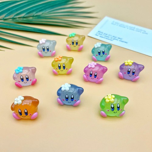 10 Stück Star Kirby Action Figur Leuchtend Kirby Zubehör Deko DIY Resin - Bild 4 von 24