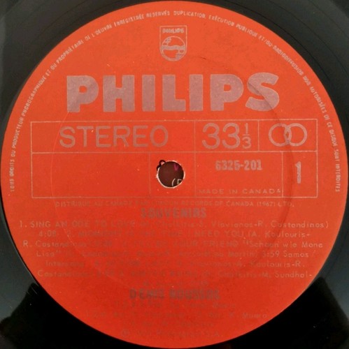 Vinyl LP Demis Roussos - Souvenirs G+ 6325-201 Canada Pop - Picture 3 of 4