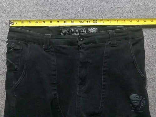 The Heritage By America Jeans Men's 37x32 Black Cargo Biker Grunge Strap Stretch - Picture 11 of 16