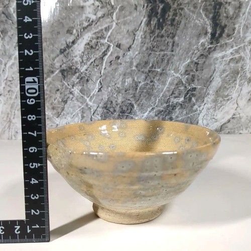 Shigaraki Ware Matcha Bowl Beige Gray Pattern Japanese Pottery Chawan Tea Cup - Picture 11 of 11