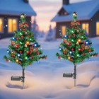 LED Christmas Tree Solar Lights Stake Lamp Pathway Garden Outdoor Xmas Decor US