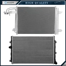 Automotive Aluminum Radiator & AC Condenser Cooling Kit For 14 Volkswagen Jetta