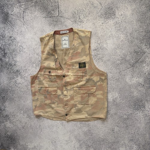 Stone Island Ice Jacket Vest Vintage Camo Very Rare 80s L Size Made In Italy Lux - Picture 4 of 16