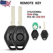 2x Replace EWS for BMW 3 5 7 E38 E39 E46 HU92 Remote Key Fob 315MHz/433MHz ID44