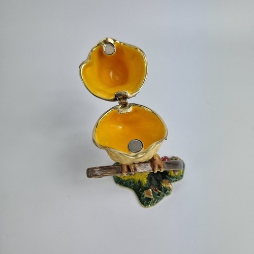 Ciel Eule & Pilz Schmuckschatulle emailliert mit Juwelen magnetischer Klappdeckel 3,5" Höhe - Bild 7 von 8