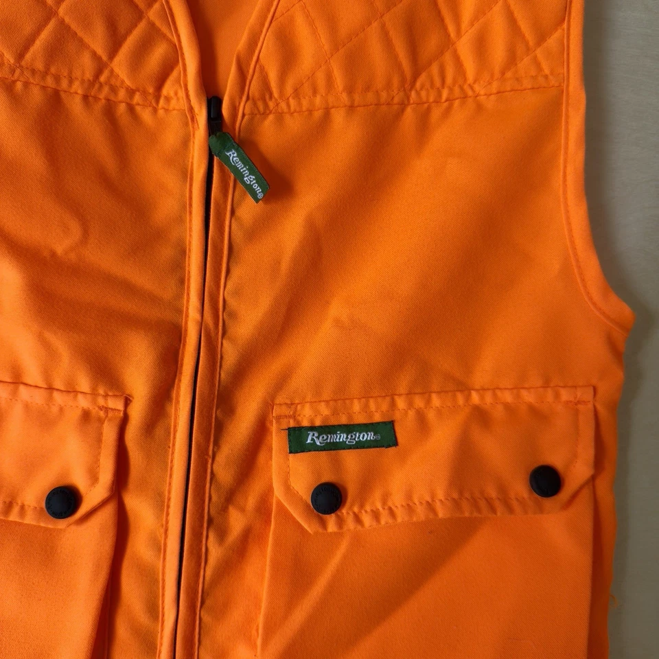 Remington Youth Size XL 14/16 Orange Hunting Safety Gun Vest Pockets Zip-up. D - Image 3 of 4