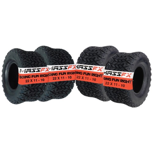 MASSFX SL 22x11-10 Front/Rear Golf Cart, Lawn & Garden Tire 4 PLY - (4) Tire