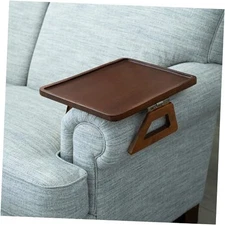  Bamboo Trayble Couch Arm Table, Clip On Large 15.75 x 11" Brown Rectangular
