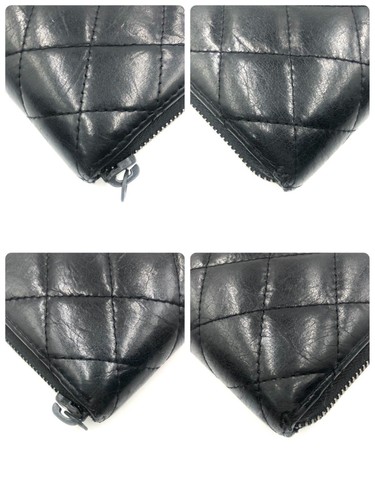 Portafoglio lungo trapuntato linea CHANEL 2.55 nero pelle di agnello zip tonda 22 serie Italia FS - Foto 4 di 10
