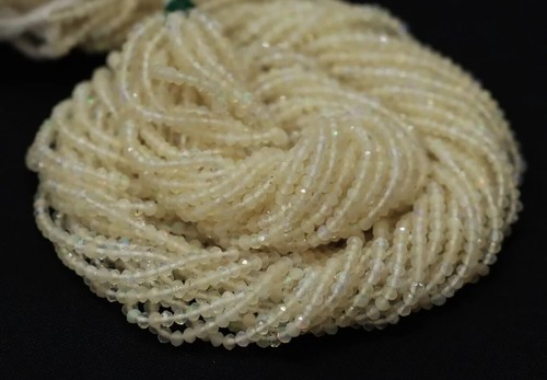 AAA Natural Ethiopian Opal Rondelle Micro Diamond cut Faceted 2-3 mm beads, Ethi - Picture 7 of 9