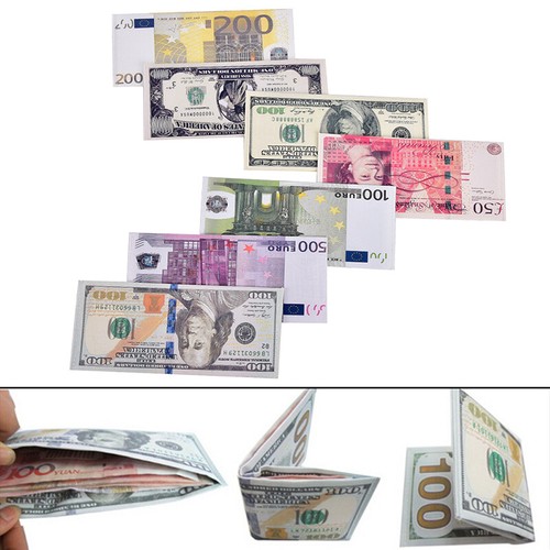 Chic Unisex Currency Notes Pattern Pound Dollar Euro Purse Wallet 3C - Picture 10 of 19