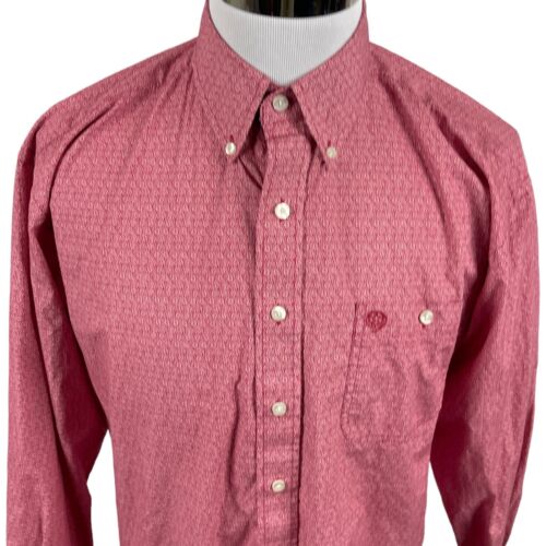 Wrangler George Strait Shirt Mens XL Red Country Western Cowboy Rodeo Geometric - Picture 3 of 15