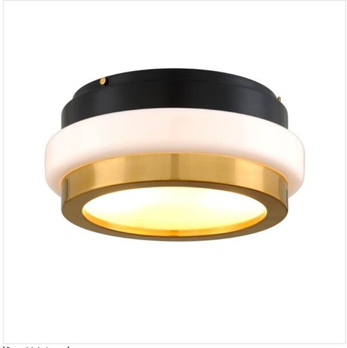 Beckenham 2 Light 16" Vintage Polished Brass/Blk Flush Mount Ceiling 299-32