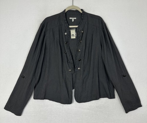 Mauices Womens Cardigan Gray Open Front Roll Tab Sleeve Size 2 NWT - Picture 1 of 14