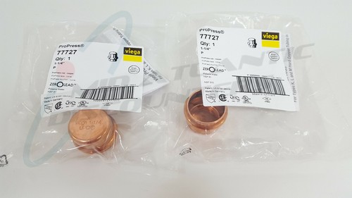 2 Viega ProPress Copper Cap 1-1/4" Zero Lead Potable Water Plumbing 77727