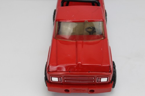 1980s Tonka Red Pickup Truck Rollbar w Copper Color Wheels Pressed Steel - Picture 14 of 19