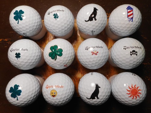 12 TaylorMade 2024/25 TP5X My Symbol Mint 5A No Logos/ Pen Marks Used Golf Balls