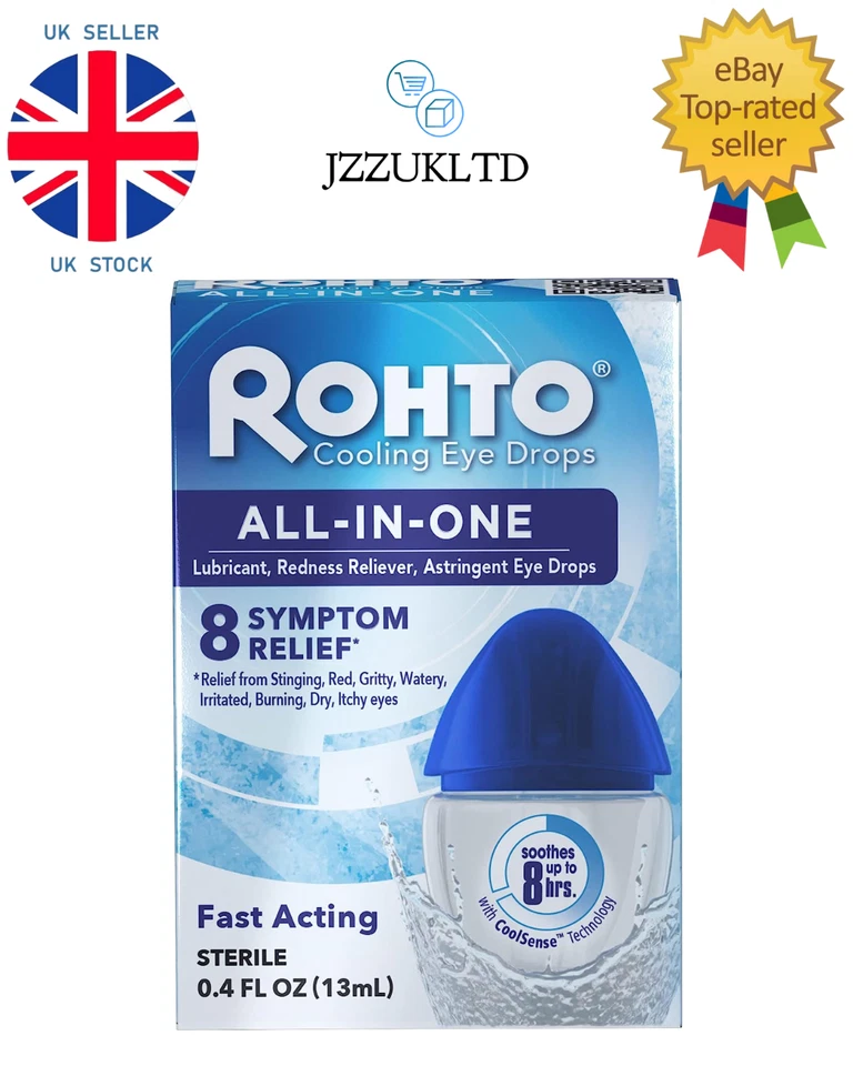 ROHTO ICE COOLING EYE DROPS ALL IN ONE RELIEF 13ml 0.4 fl oz USA IMPORT