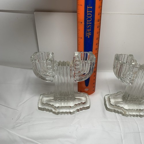 Anchor Hocking Queen Mary Candlestick Candle Holder Wedding Crystal Set Of Two - Picture 12 of 12
