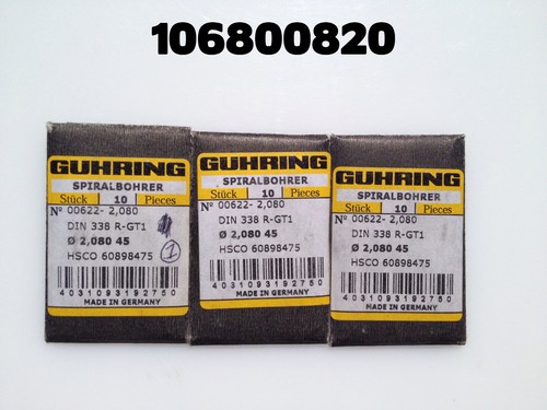 (.0820) #45 JOBBER HSCO 130 Drill Guhring NEW in Package of QTY 10 Overstock - Picture 2 of 3