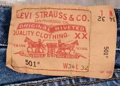 Levi's Strauss 501 Bleu Seconde Main W34 L32 - Photo 3/7