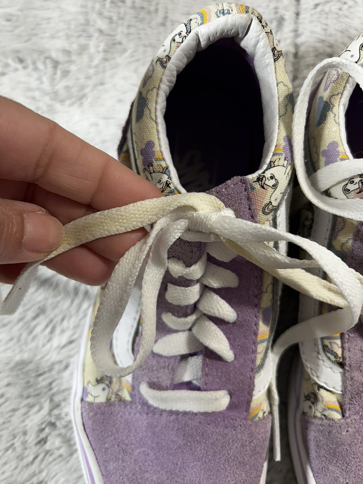 PONY Scarpe da skateboard Vans Off the Wall ragazze vecchia scuola carine viola unicorni taglia 1