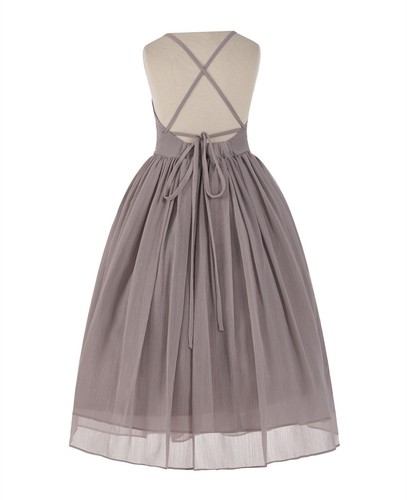 NEW Criss Cross Chiffon Flower Girl Dress Wedding Pageant Dresses Summer Dresses - Picture 48 of 64