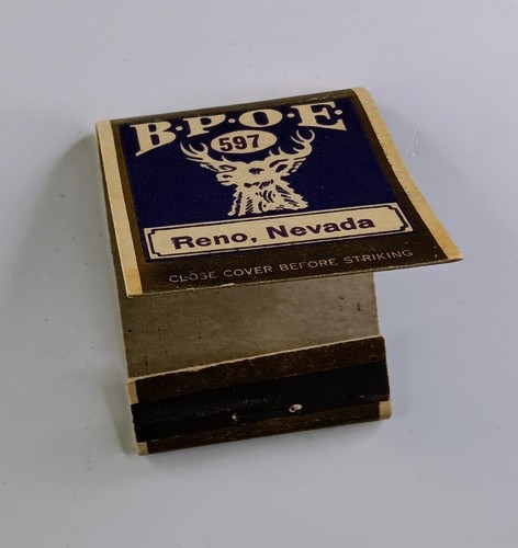 BPOE Elks Lodge #597 Reno Nevada Matchbook Cover - Picture 3 of 3