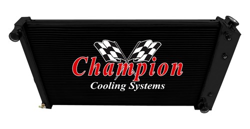 DR Champion 3 Row Black Finish Radiator 17x28" for 1968-1977 Chevrolet El Camino - Picture 3 of 6