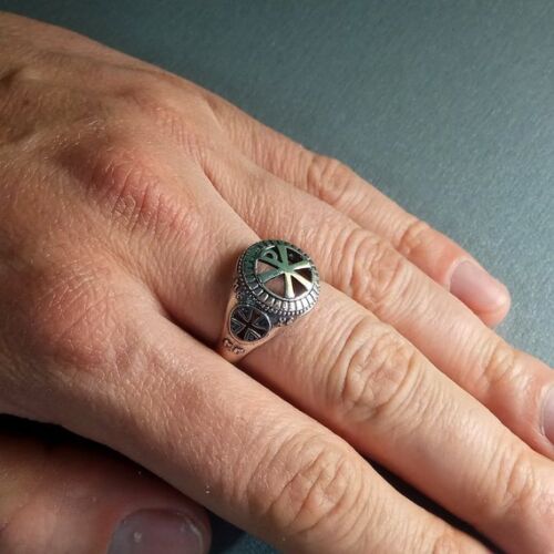 Chi Rho Symbol Jesus Christus Herren Ring Silber 925 - Bild 5 von 7