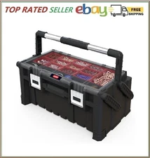 22" Heavy Duty Cantilever Removable Bins Metal Latch Tool Box Storage Organizer