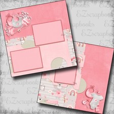 Precious Baby Girl - 2 Premade Scrapbook Pages - EZ Layout 6132