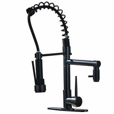 Oil Rubbed Bronze Kitchen Sink Faucet Swivel Spout Pull Down Sprayer W/ 10"Cover