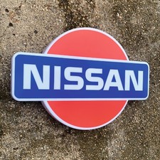 NISSAN LED ILLUMINATED LIGHT UP BOX GARAGE SIGN PETROL CAR GASOLINE EMBLEM BADGE