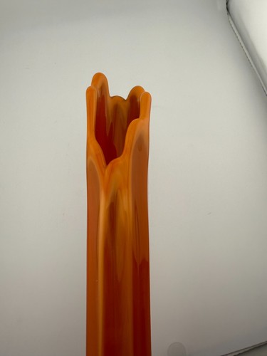 MCM Vintage LE Smith bittersüße orange Smoothie 8 Panel geschwungene Knospen Vase 17" - Bild 7 von 8