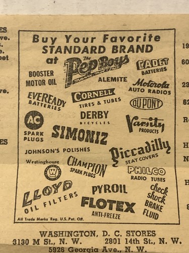 Vintage 1940s Pep Boys Paper Sales Receipt Manny Moe Jack Logo Auto Car Parts - Picture 5 of 7